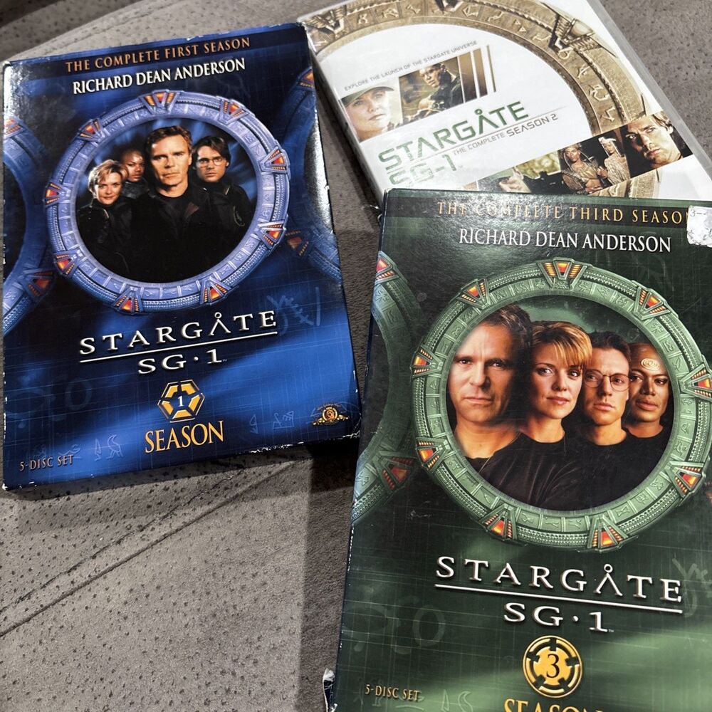Stargate SG-1 -DVD SETS Seasons 1 2 3 (DVDs, 1997-2000, 5-Disc Sets) PREOWNED.